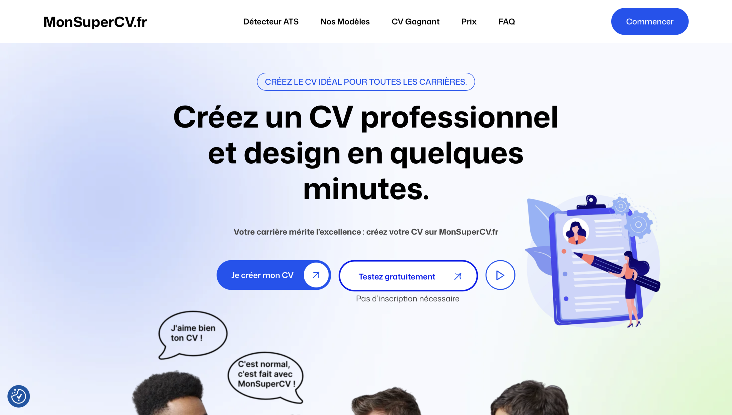 MonSuperCV — générateur de CV en ligne